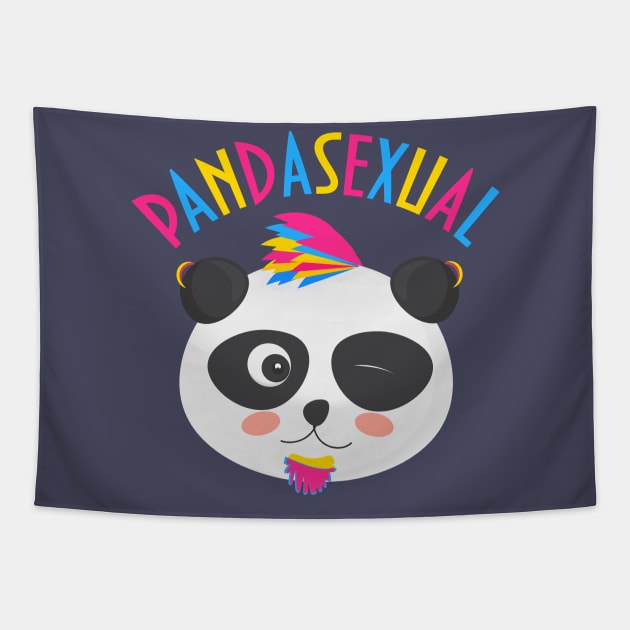 Pansexual Pride Panda Tapestry by tatadonets