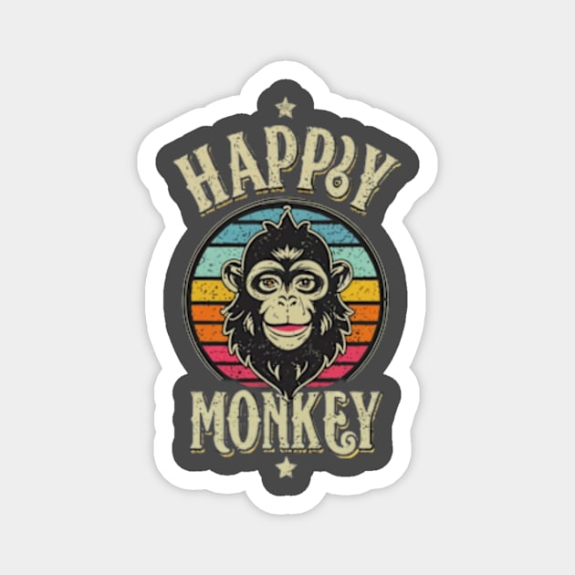 Happy Monkey Magnet by TshirtMA