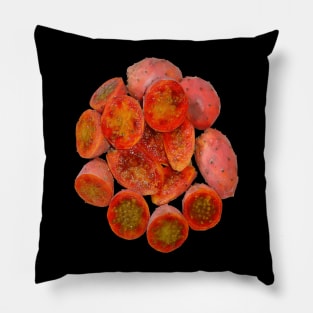 Tropical Red Prickly Pear Fruit Cut Out Vector Art Pillow