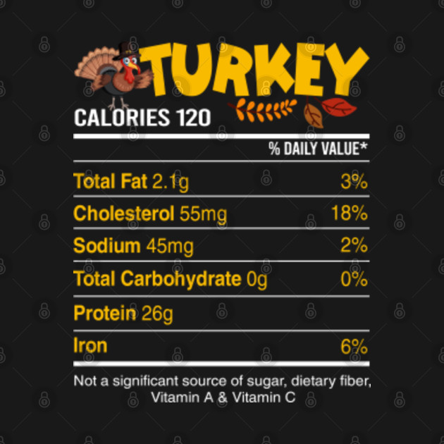 Discover Funny Turkey Nutrition Ingredients Thanksgiving Holiday Gift - Turkey Nutrition Ingredients Thanksgivi - T-Shirt