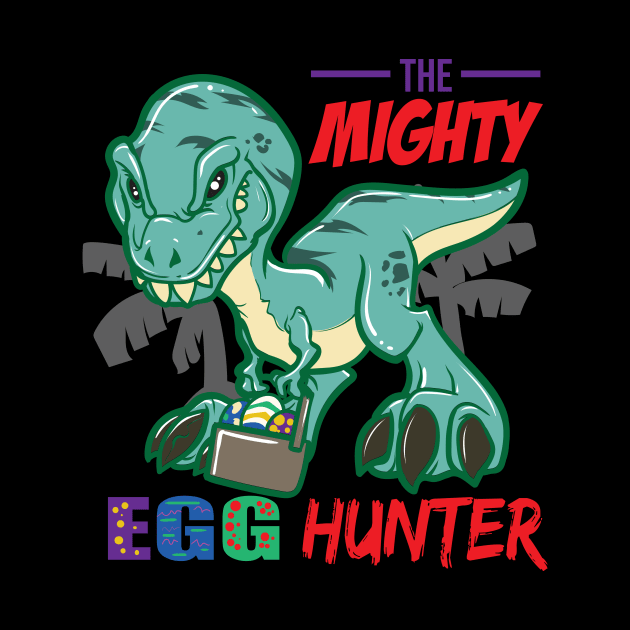 T-Rex Dinosaur Egg Hunter Easter Basket Egg Hunting Gift design by ScottsRed