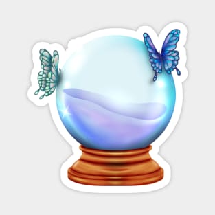 butterfly crystal ball Magnet