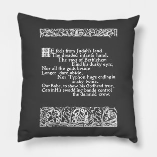 Reversed "On the Morning of Christ's Nativity" (Milton) Pillow