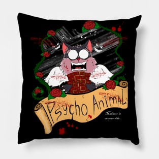 Psycho Animal Cat Pillow