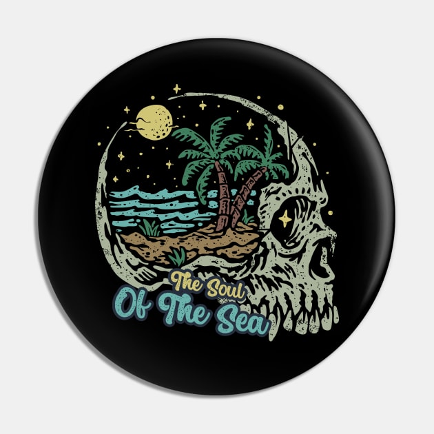 Soul Sea With Skull Pin by Mako Design 