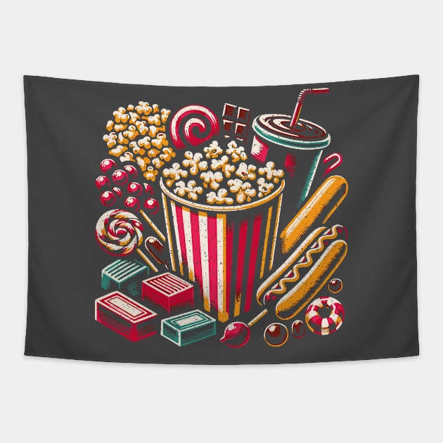 Comfort Food (Movie Theater) Tapestry by JSnipe