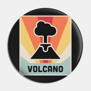Vintage Science Geology VOLCANO Poster Pin