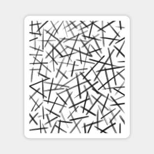 Black and White Scribble Sketch Magnet