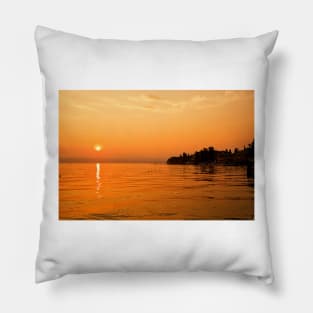 Sirmione Sunset over Lake Garda Pillow