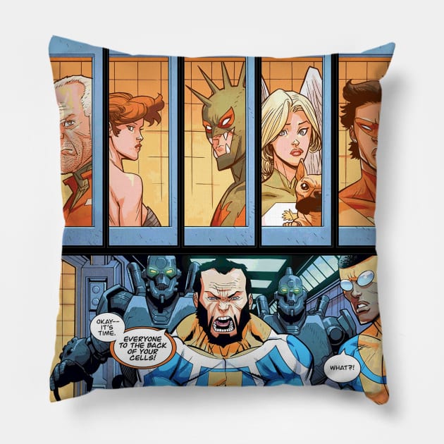 invincible comic strip Pillow by super villain