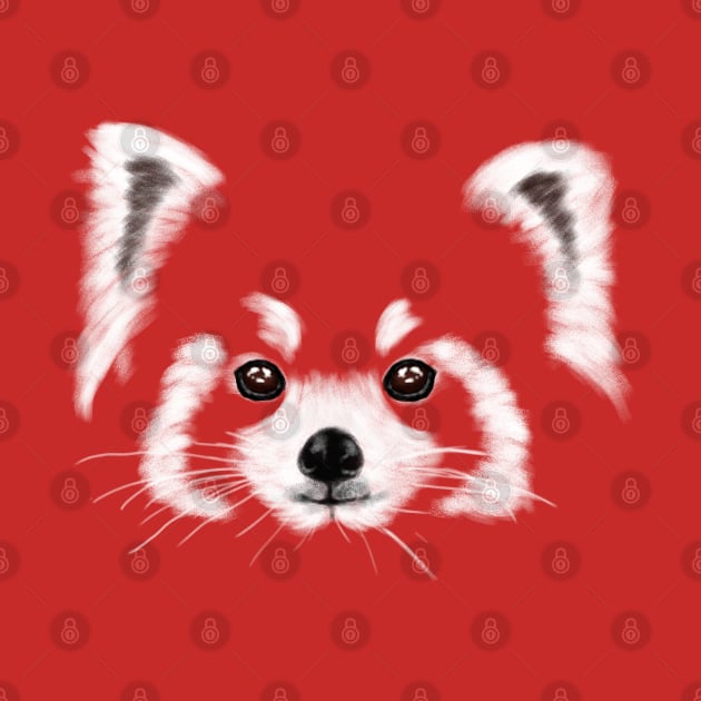 Cute Red Panda Face by Luna Illustration