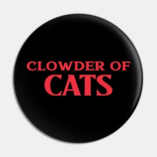 Clowder of Cats Collective Animal Nouns Pin