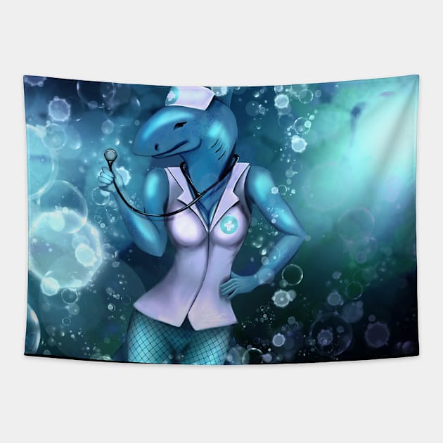 Sexy Shark Nurse Tapestry by shesarebell