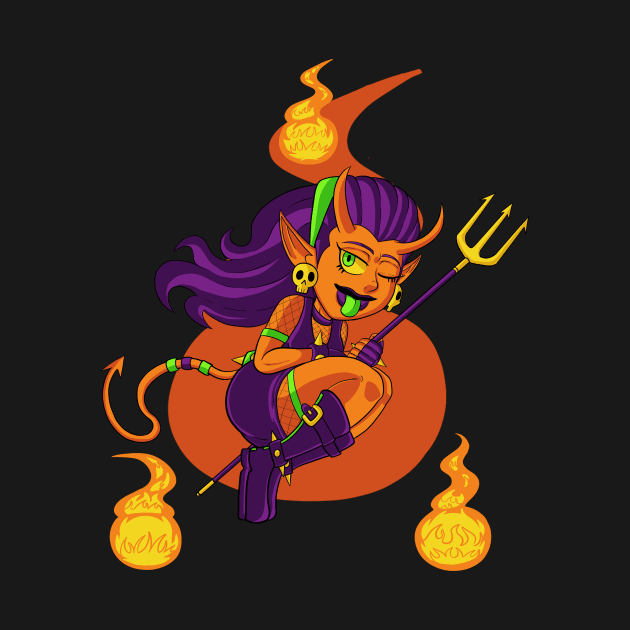 Demon Girl (NEON) by KnightLineArt