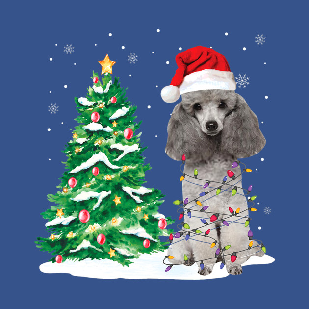 Discover Poodle Santa Christmas Tree Lights - Poodle Santa Christmas Tree Lights - T-Shirt