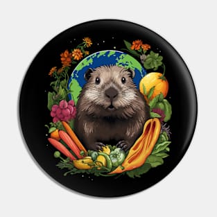 Nutria Earth Day Pin