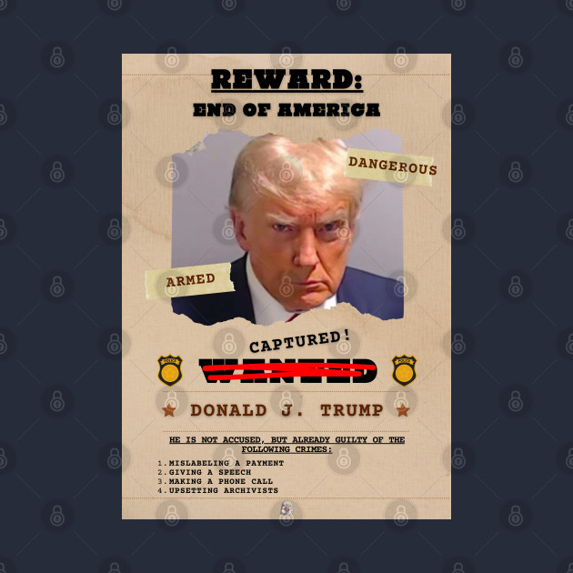 Donald Trump Mugshot & Wanted Poster by Mister Carmine