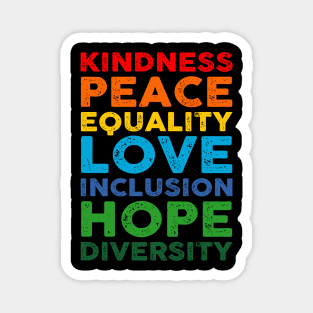 Peace Love Inclusion Diversity Teacher Social Injustice Magnet