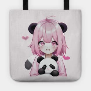 The girl and her Panda bears 2 Tote