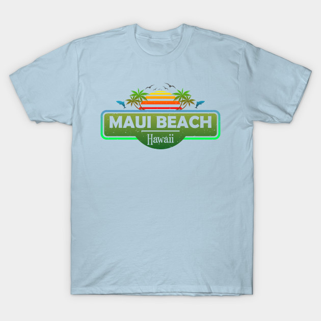 Disover Maui Beach Hawaii, Tropical Palm Trees Sunset - Summer - Maui Hawaii - T-Shirt