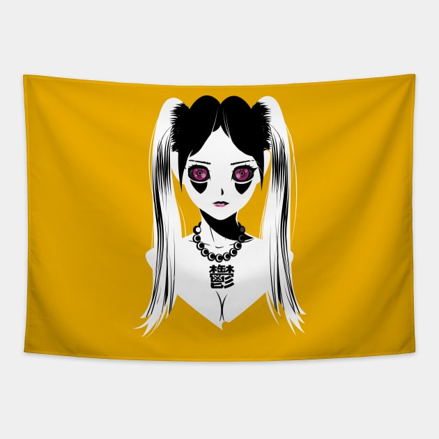 uniWHITE Anime Goddess of depression Tapestry by uniWHITE