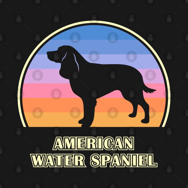 American Water Spaniel Vintage Sunset Dog by millersye