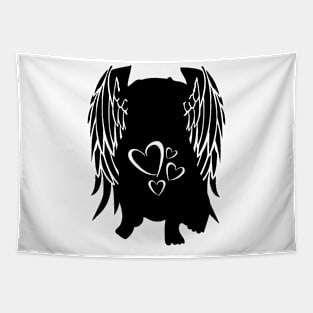 Angel Pug With Hearts Tapestry