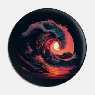 huge wave on sunset Pin