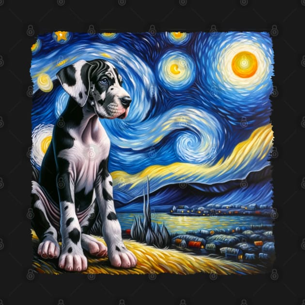 Starry Great Dane Portrait - Dog Portrait by starry_night