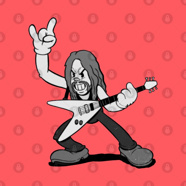 Metal singer in 1930s rubber hose cartoon cuphead style! by Kevcraven