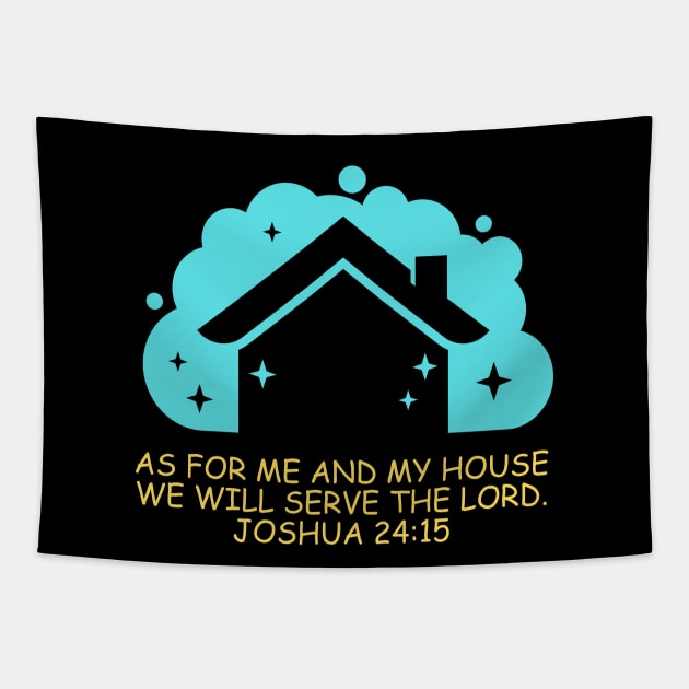 As For Me And My House We Will Serve The Lord | Bible Verse Joshua 24:15 Tapestry by All Things Gospel