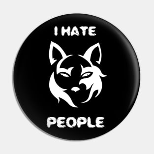 I Hate People Wolf Pin