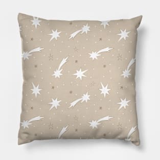 Christmas Star Modern Beige White Minimalist Pattern Pillow