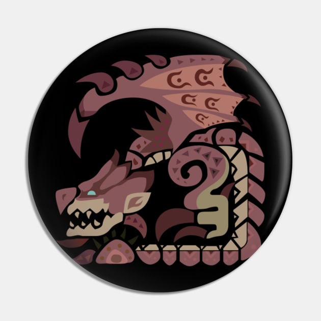 Pink Rathian Pin by BlacIyc