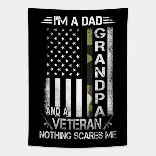 I'm A Dad Grandpa And A Veteran Nothing Scares Me Tapestry