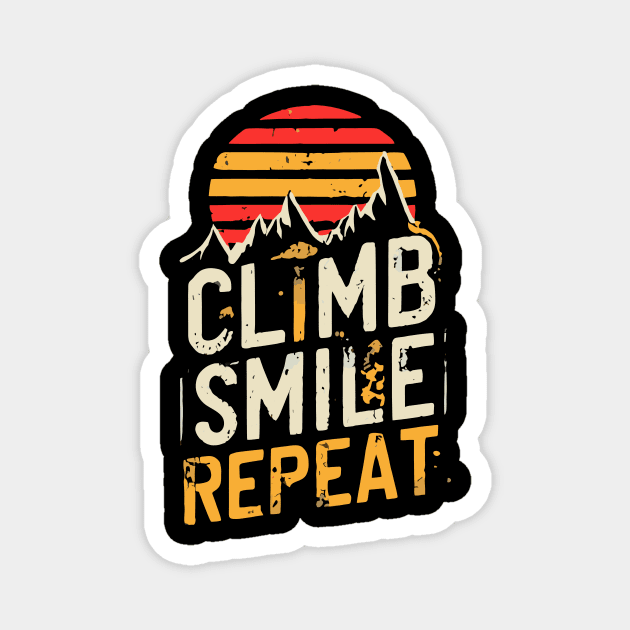Free Climbing Boulderer Mountain Rock Bouldering Climber Gym Retro Magnet by AimArtStudio