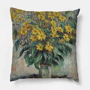 Jerusalem Artichoke Flowers by Claude Monet Pillow