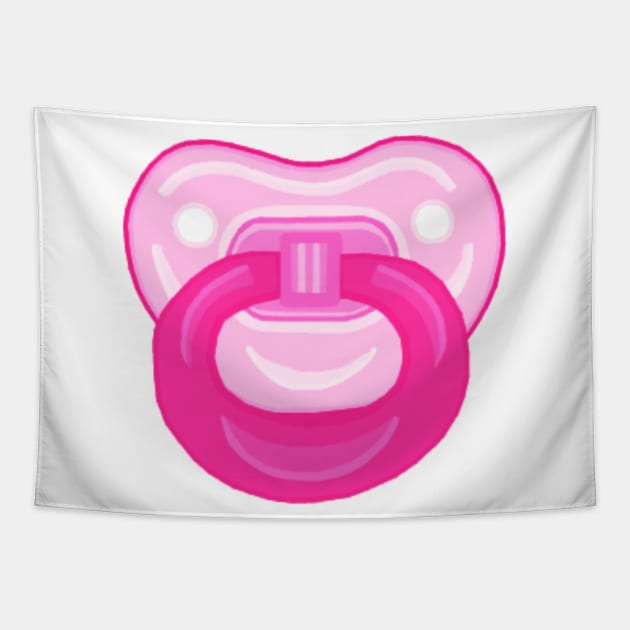 Pink Infant Baby Girl Pacifier Tapestry by Art by Deborah Camp