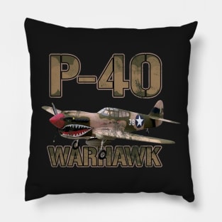 P40 Warhawk Pilot Gift WW2 Warbird Pillow