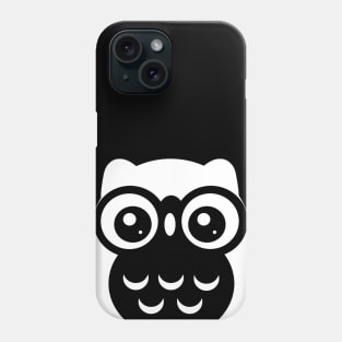 Black and White Cute baby owl Phone Case