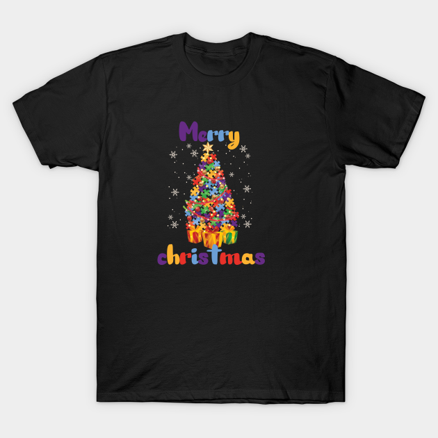 merry Christmas autism awareness - Christmas Tree Autism - T-Shirt