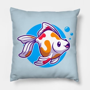 Cute Goldfish Swimming Cartoon Pillow