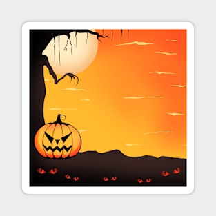 halloween background with pumpkin Magnet