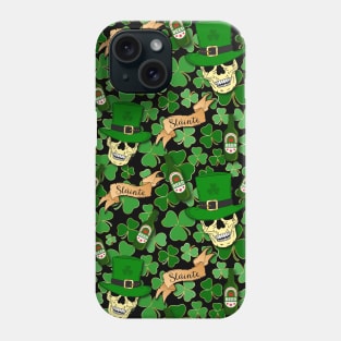 St Patricks Skulls and Beer Pattern Phone Case