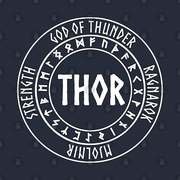 Thor Norse God with Runes God of Thunder by AgemaApparel