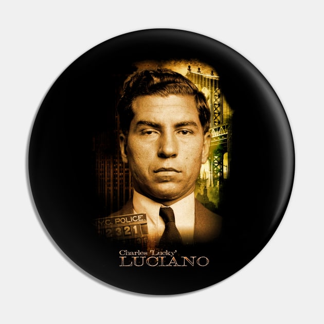 Charles 'Lucky' Luciano Design Pin by HellwoodOutfitters