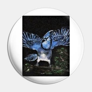 Angry Blue Jay Pin