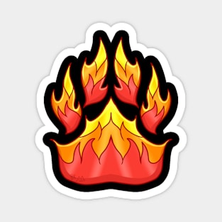 Fire Paw Print Magnet