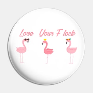 Flamingo, Summer, Love your Flock, Summer Tee, gift for Friend, Bridemaid Gift, Bachelorette, Beach Shirts Pin