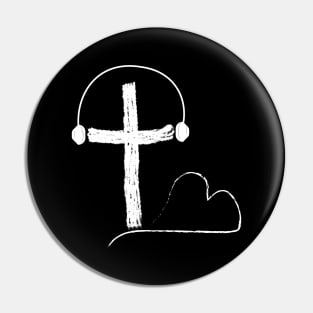 cross on a black Pin